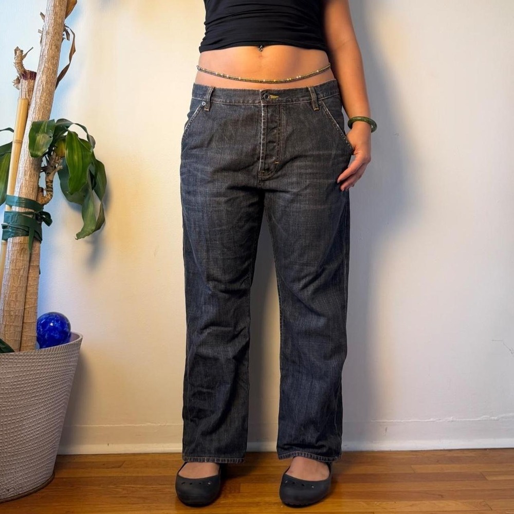 Banana Republic Vintage Utility Jeans Dark Wash Straight Leg Low Rise Hemmed